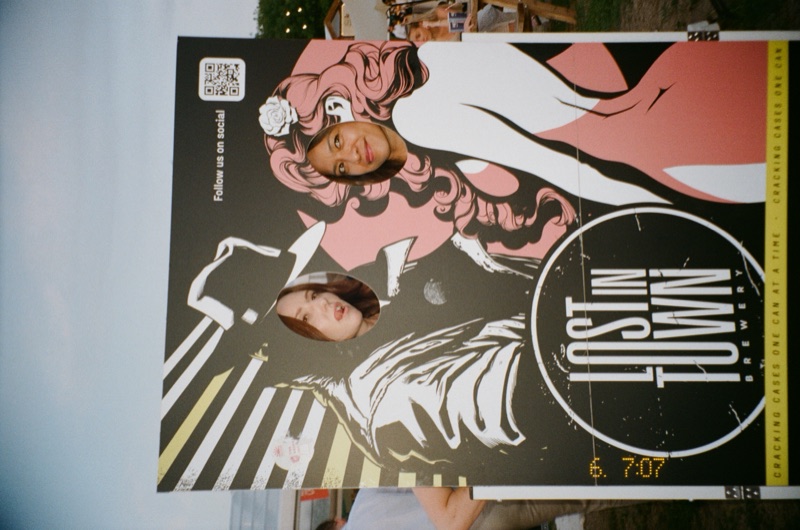 Fans with character cutout board at Taste of London